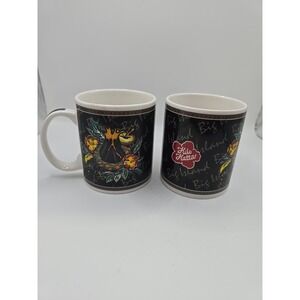 Hilo Hattie Volcano Mug Floral Big Island Hawaii Hibiscus Souvenir 2002 Set Of 2